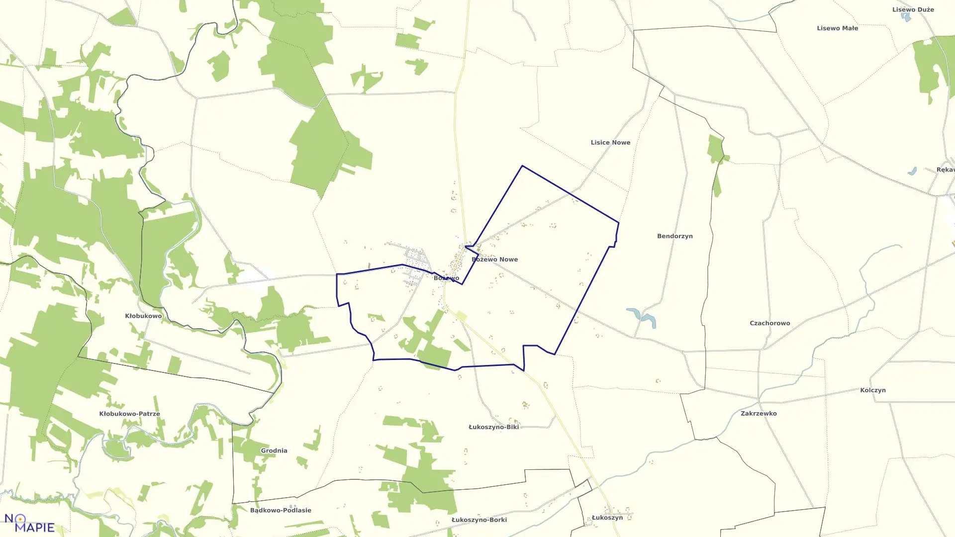 Mapa obrębu BOŻEWO NOWE w gminie Mochowo