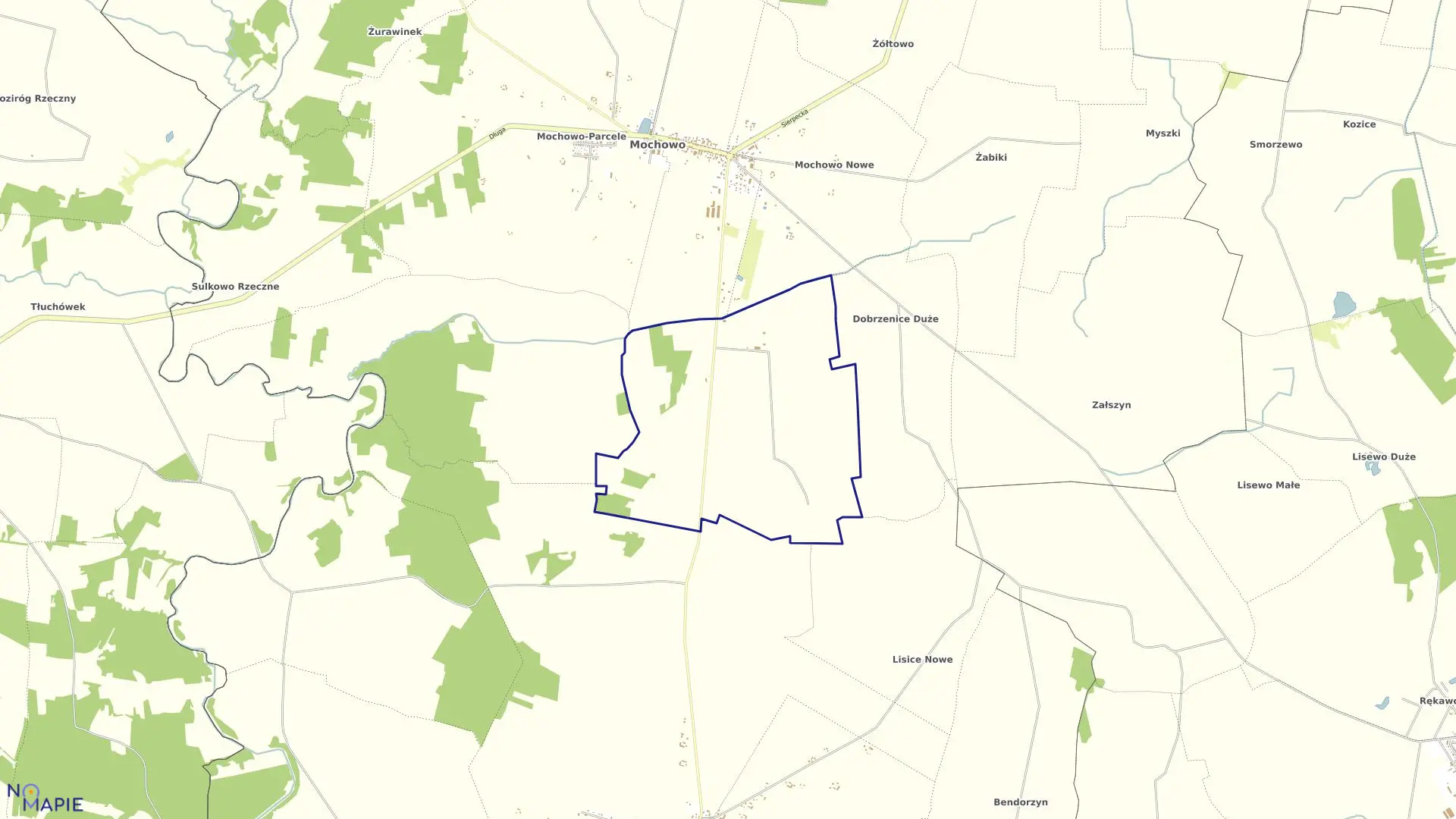 Mapa obrębu DOBRZENICE MAŁE w gminie Mochowo