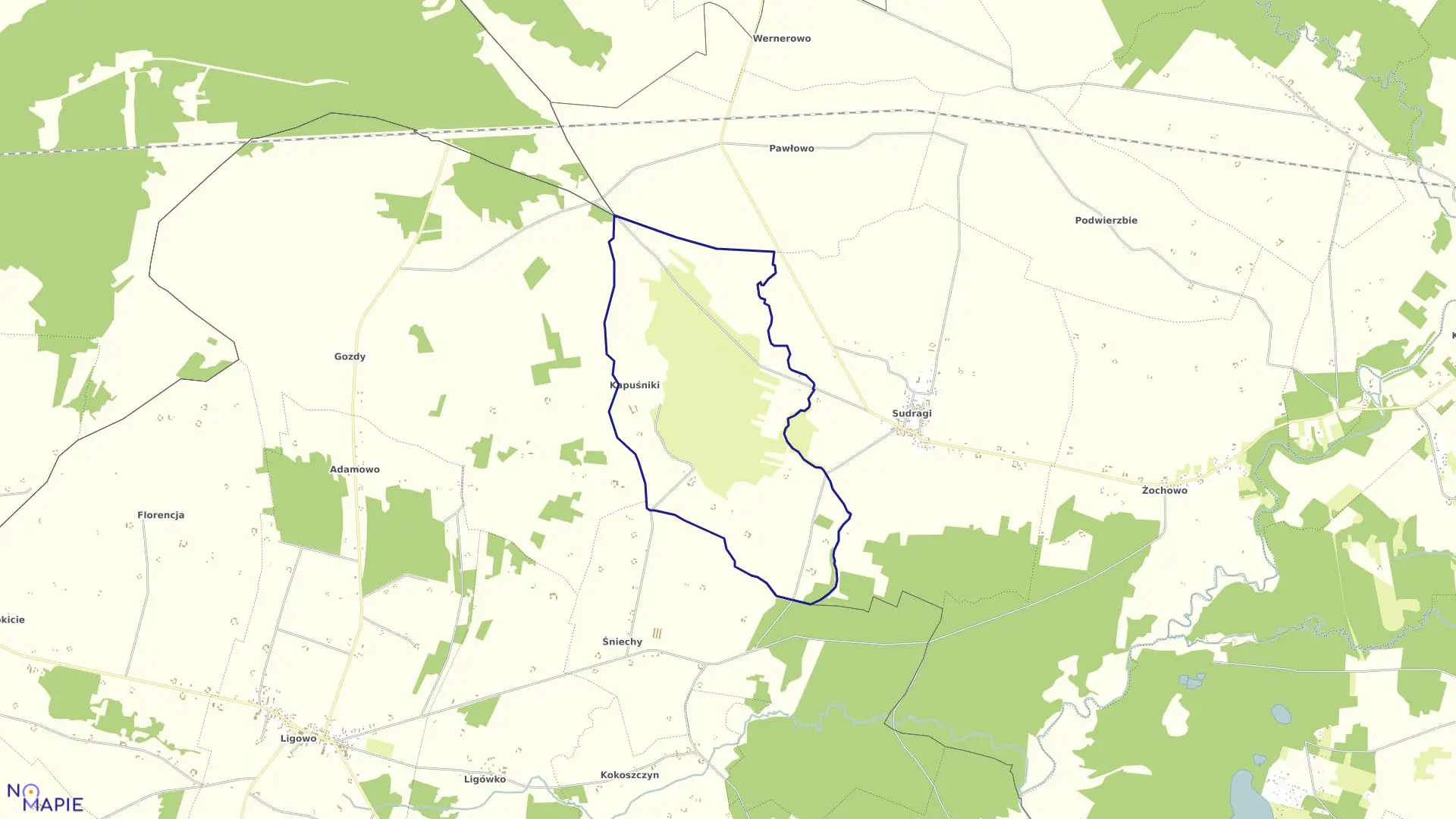 Mapa obrębu KAPUŚNIKI w gminie Mochowo