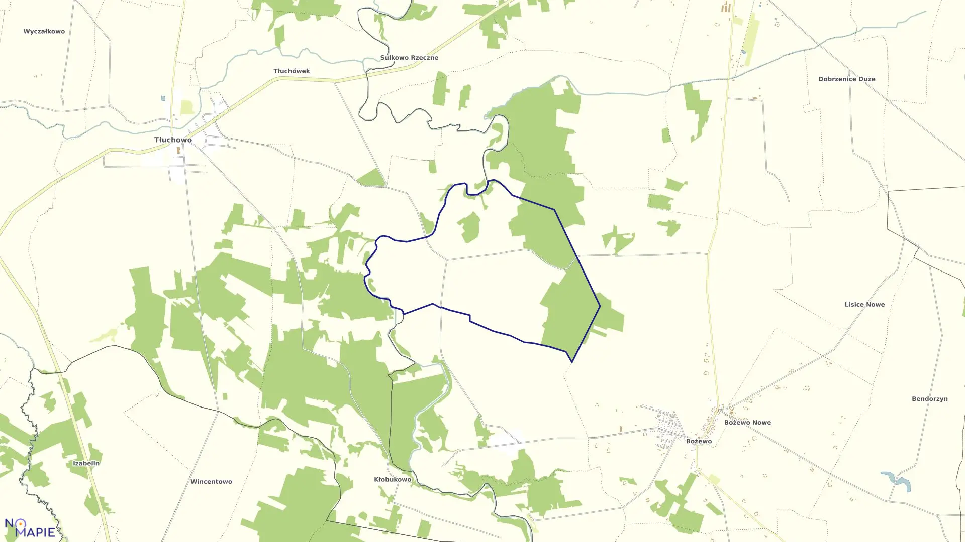 Mapa obrębu OBRĘB w gminie Mochowo