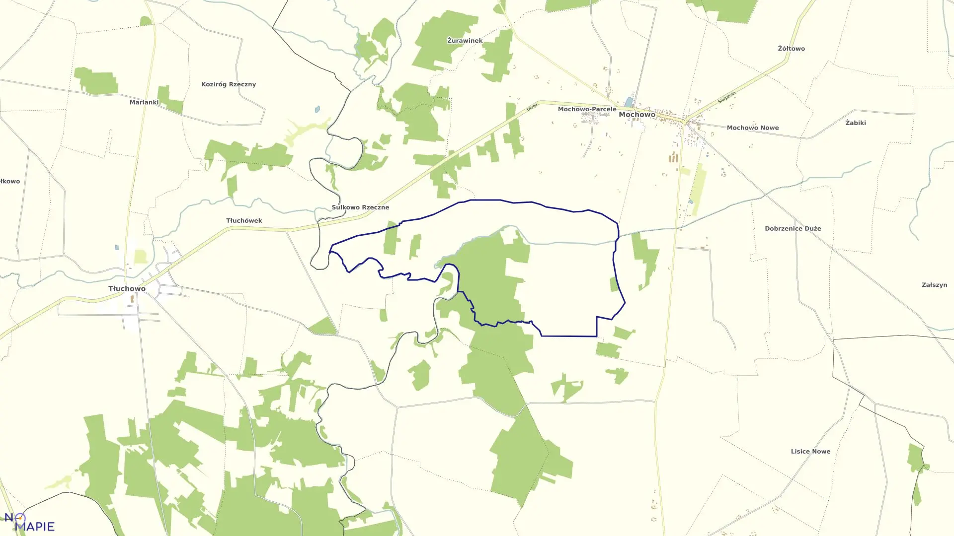 Mapa obrębu SULKOWO BARIANY w gminie Mochowo