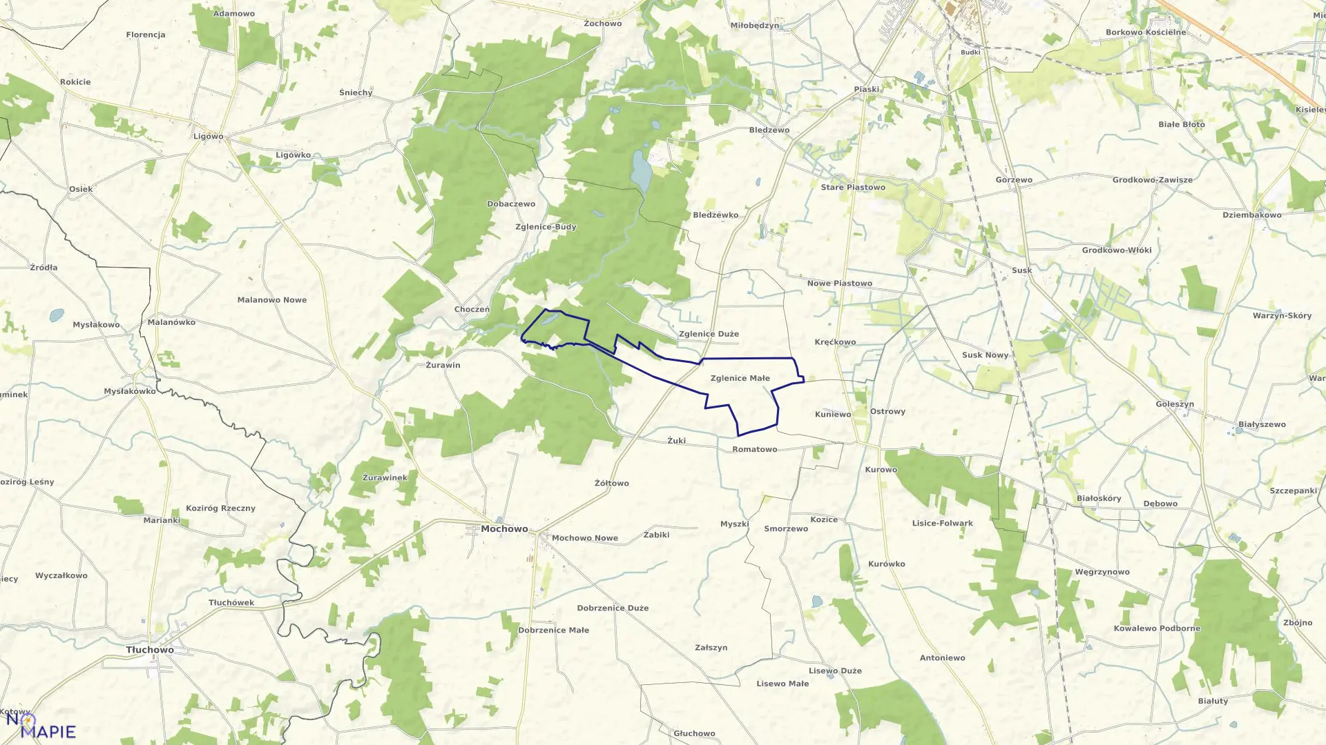 Mapa obrębu ZGLENICE MAŁE w gminie Mochowo